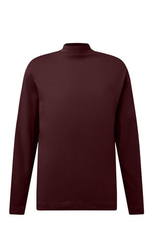 Cotton long sleeved tee with mock neck