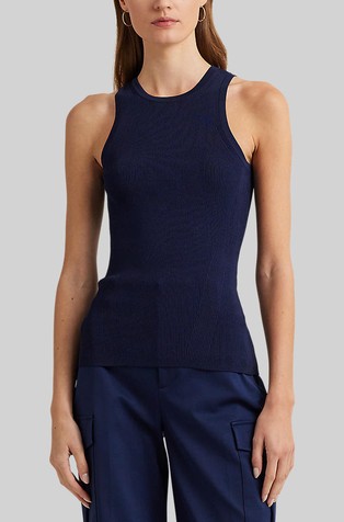 Rib-Knit Sleeveless Sweater