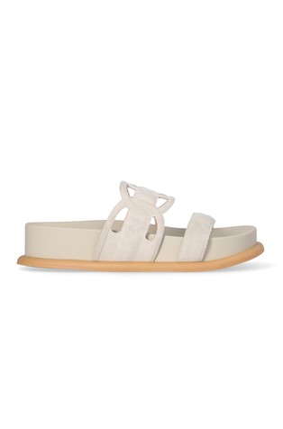 Suede slides with maxi logo