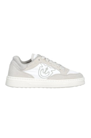 Suede leather sneakers with contrasting logo