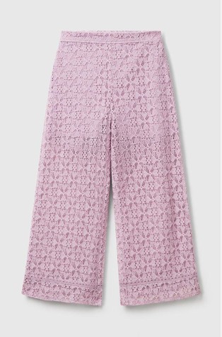 Wide leg trousers in lace