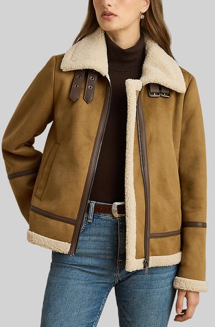 Jakna iz umetnega semiša z zaponkami