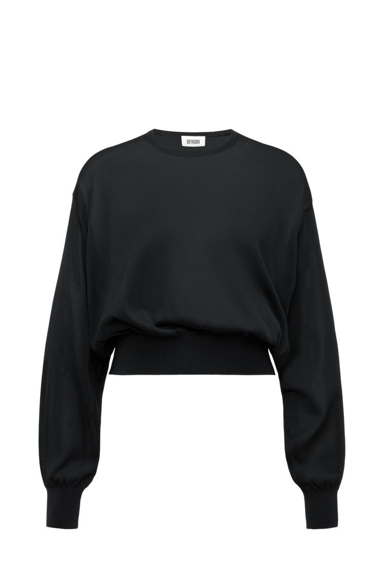 DRYKORN Knit sweater with puff sleeves Black 