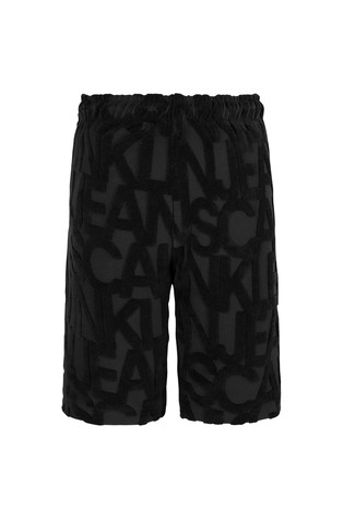 CALVIN KLEIN Kratke hlače iz bombažne mešanice s frotirastim vzorcem Črna - Black 5