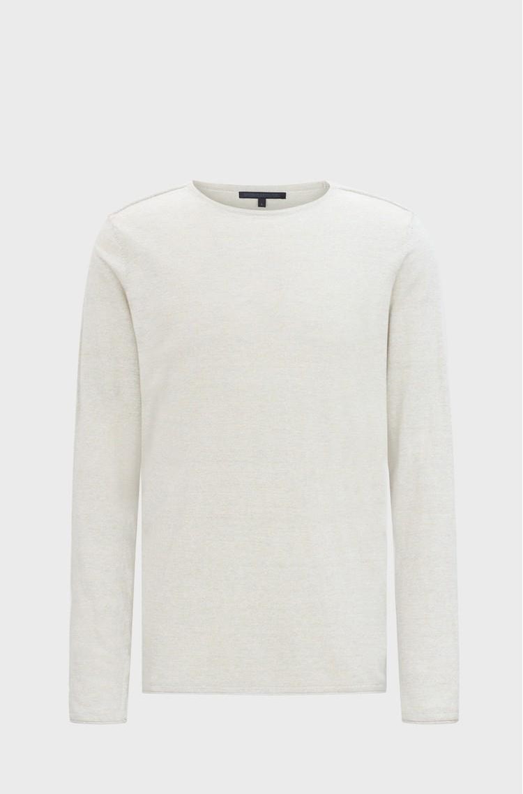 DRYKORN Pleten bombažen pulover Bela - Off White 