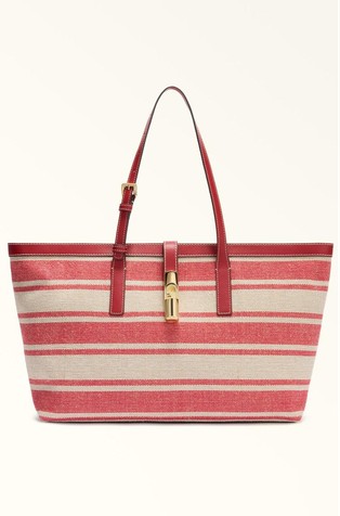 Large Striped Canvas Tote