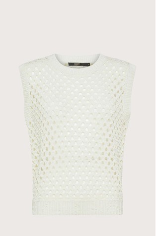 Openwork knitted vest