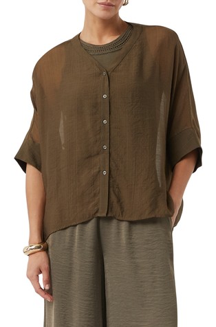Viscose-blend blouse