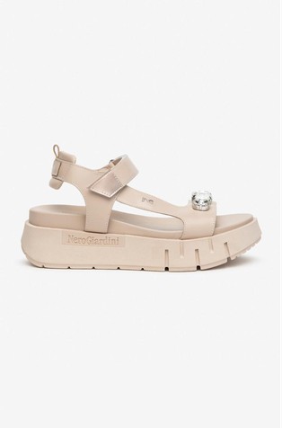 Leather and Technical Fabric Sandals