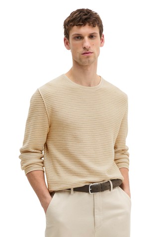 Pleten pulover iz organskega bombaža in lana