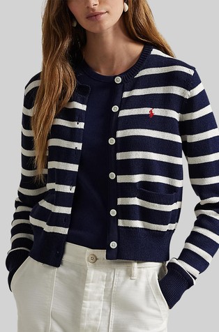 Striped Cotton-blend Cardigan