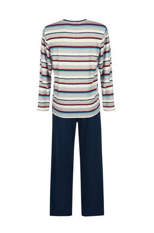 LISCA Mars pižama z dolgimi rokavi Večbarvna - Multi/Navy Blue 4