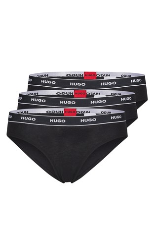 Paket 3 bombažnih spodnjih hlačk z logo pasom