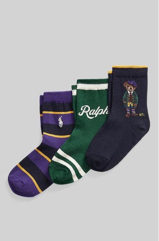Polo Bear Crew Sock 3-Pack