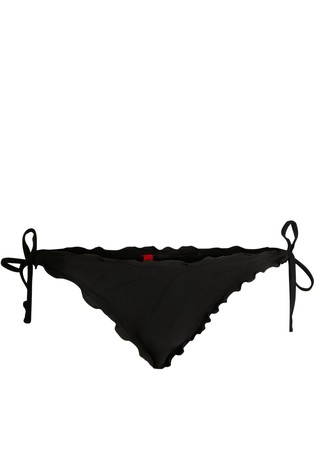 Tie-side bikini bottoms with ruffled trim