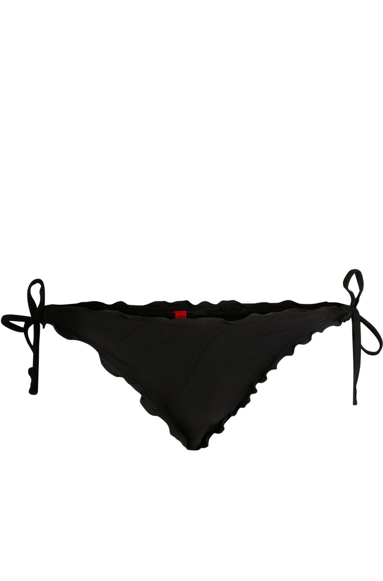 HUGO BOSS Tie-side bikini bottoms with ruffled trim Black 