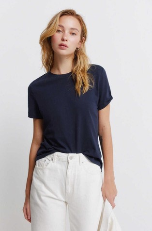 Cotton basic round neck T-shirt