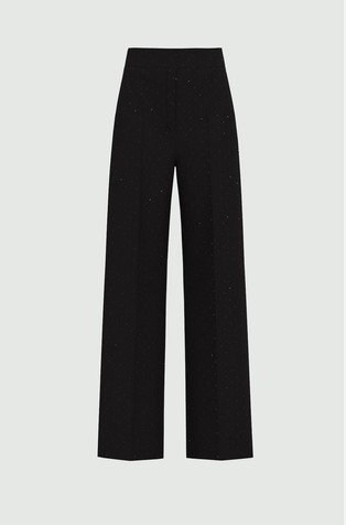 Rhinestoned trousers in viscose-blend