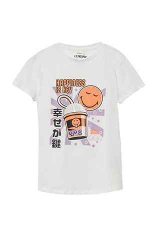 Loose fit bombažna majica s Smiley® potiskom