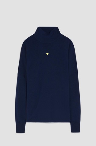 Polo-neck merino-wool jumper