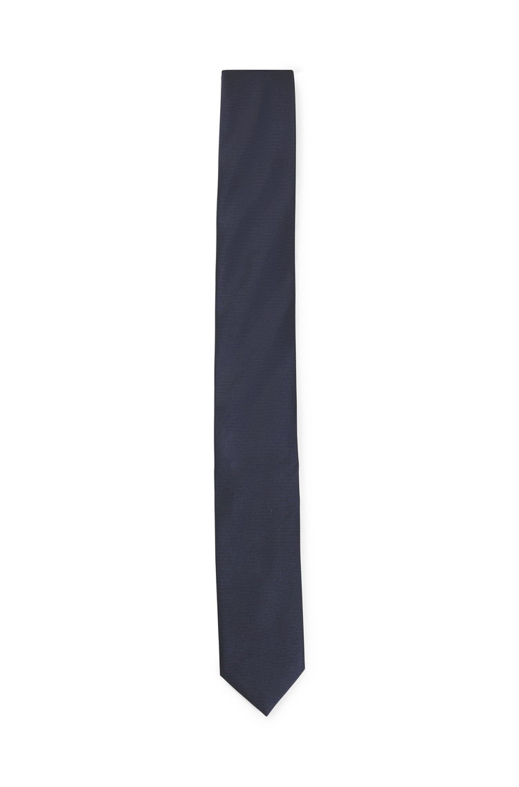 HUGO BOSS Žakarska kravata iz svilene mešanice Modra - Dark Blue 