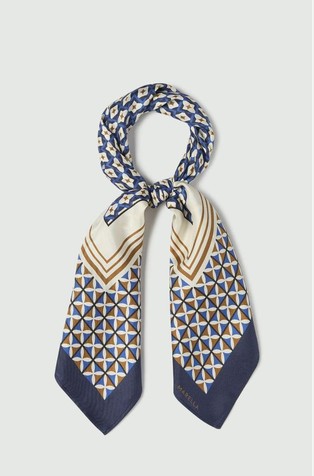 Silk twill scarf with pattern