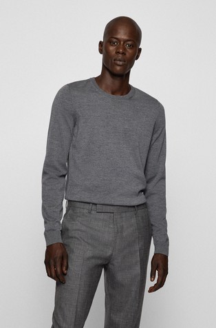 Virgin-wool sweater in a slim fit