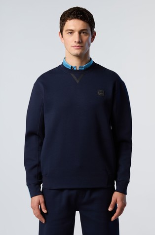 Cotton-blend crew-neck sweatshirt