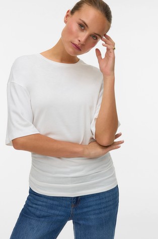 AWNAVARO majica z nabranimi detajli