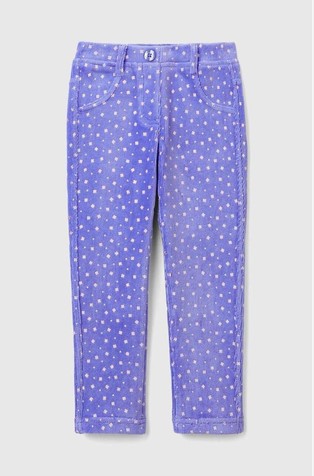 Slim fit plišaste hlače z vzorcem
