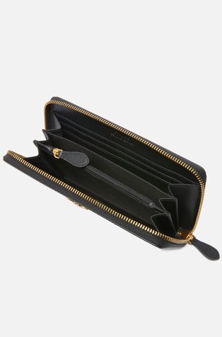 PINKO Usnjena denarnica z zadrgo Črna - Black 3