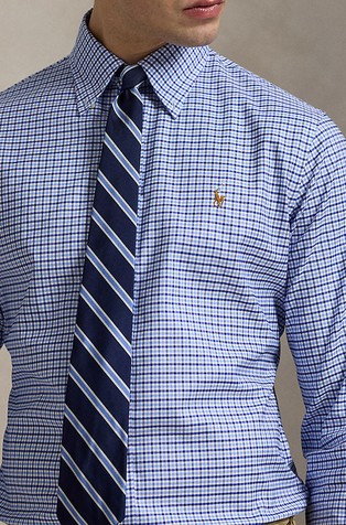 RALPH LAUREN Custom fit karirasta Oxford srajca Modra - Blue Multi 3