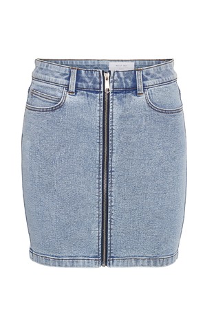 NOISY MAY NMKLEO mini denim krilo z visokim pasom Modra - Light Blue 7