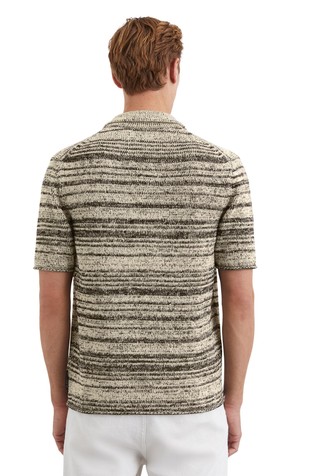 MARC O'POLO Regular fit pletena srajca iz mešanice z organskim bombažem Rjava - Brown/Beige 2