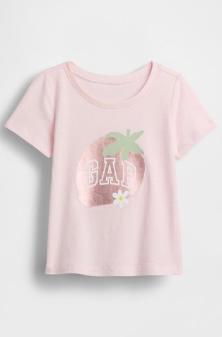 Majica s kratkimi rokavi in potiskom za malčice