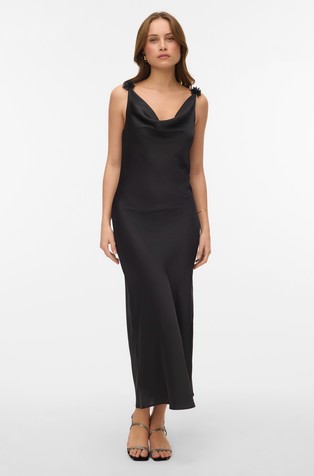 VMROSALIA dolga obleka z dekorativnimi cvetovi