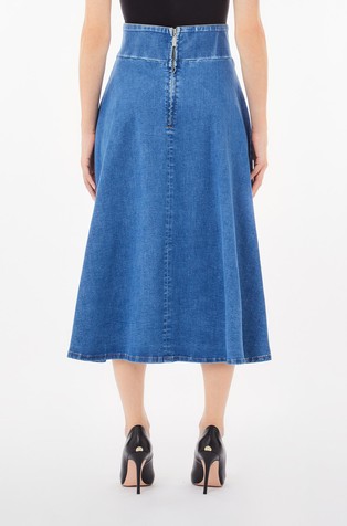 LIU JO Zvončasto denim krilo Modra - Blue 2