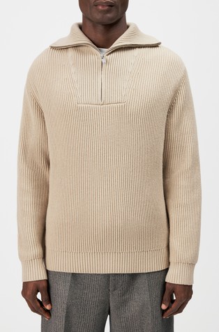 Half-zip jumper in cotton blend