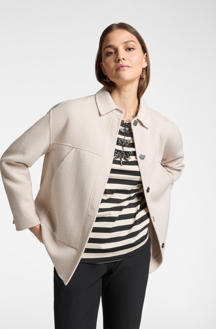 ELENA MIRO Shirt jacket in wool-blend Milk 