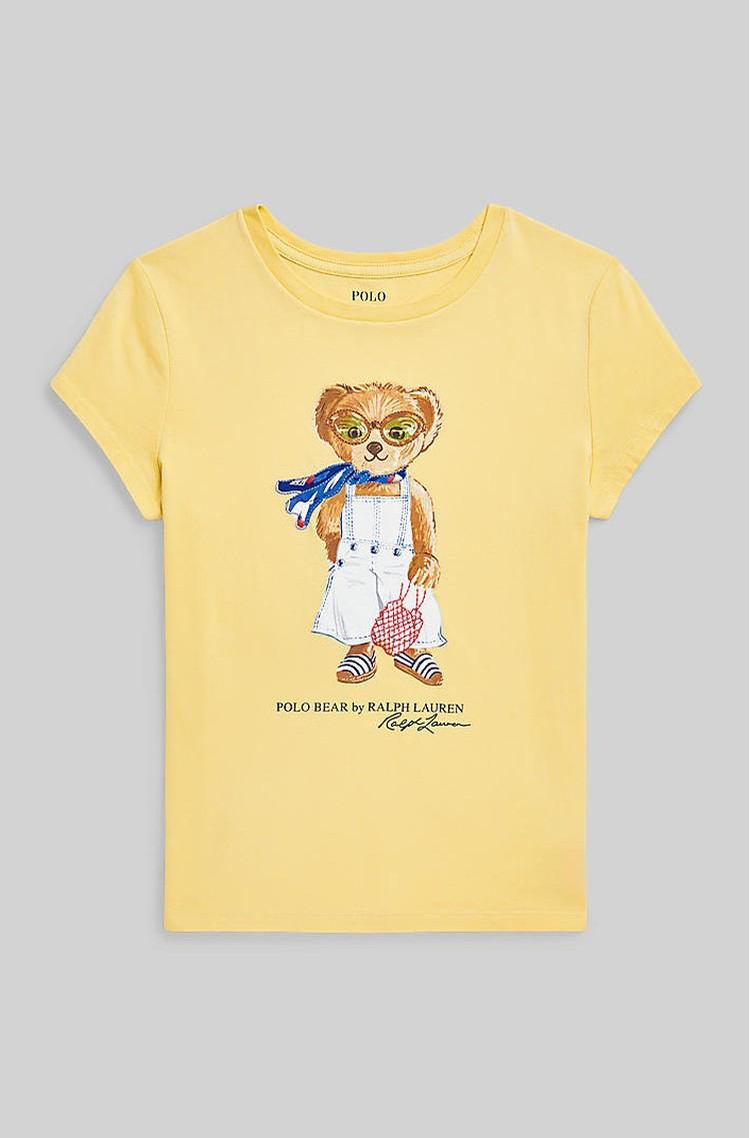 RALPH LAUREN Polo Bear majica s kratkimi rokavi iz bombažnega jerseya Rumena - Banana Peel 