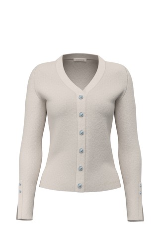 Ribbed cardigan with buttons on sleeves
