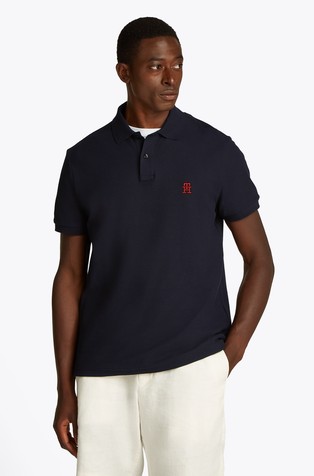 Polo majica s kontrastnim vezenim monogramom