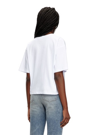 DIESEL Ohlapna majica s kratkimi rokavi in Oval D logotipom Bela - White 2