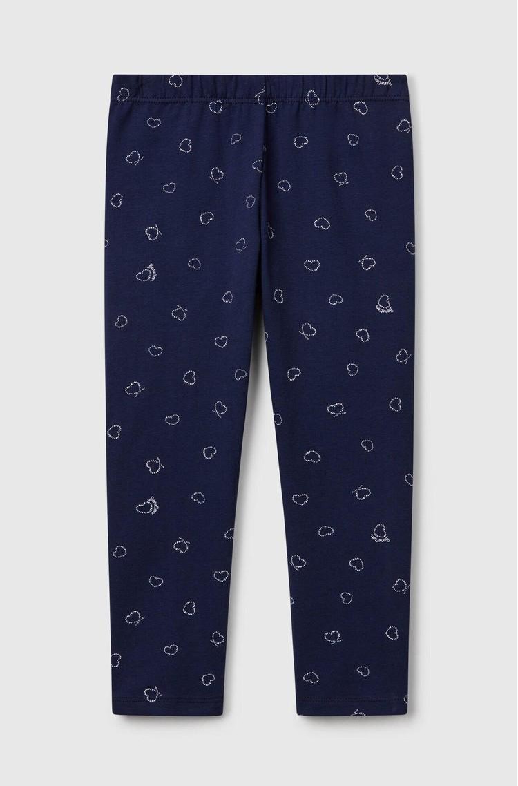 BENETTON Cotton leggings with print Dark Blue 
