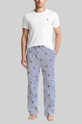 RALPH LAUREN Zgornji del pižame iz bombažnega jerseya Bela - White 3