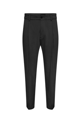 Regular fit hlače z gubami iz bombažne mešanice