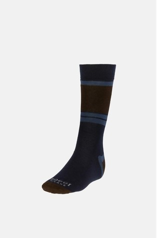 Colour-Blocking Pattern Socks in a Cotton Blend
