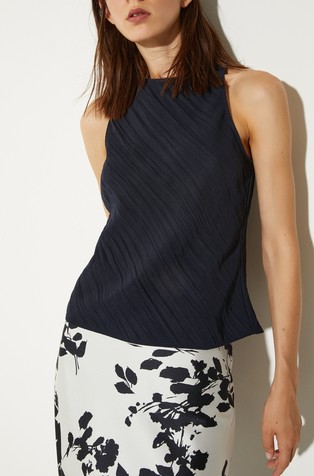 Top iz nagubane satenaste tkanine