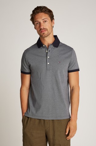 Regular fit polo majica iz interlock bombažne tkanine
