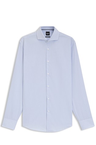 Slim-fit shirt in striped cotton twill